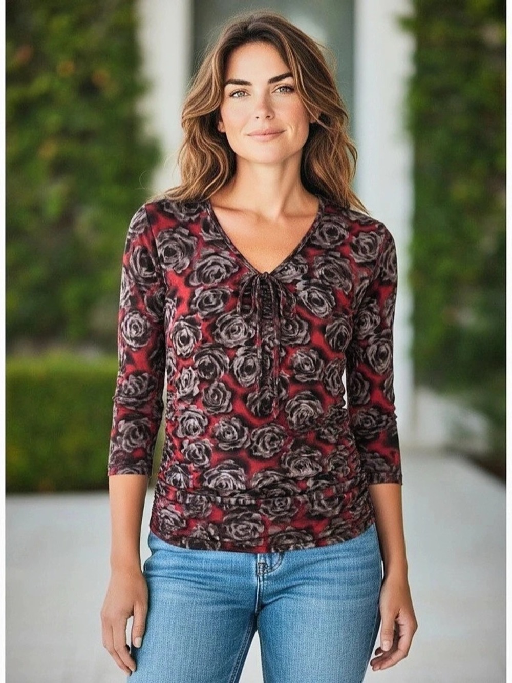Classiques Entier Floral Ruched Silk Top